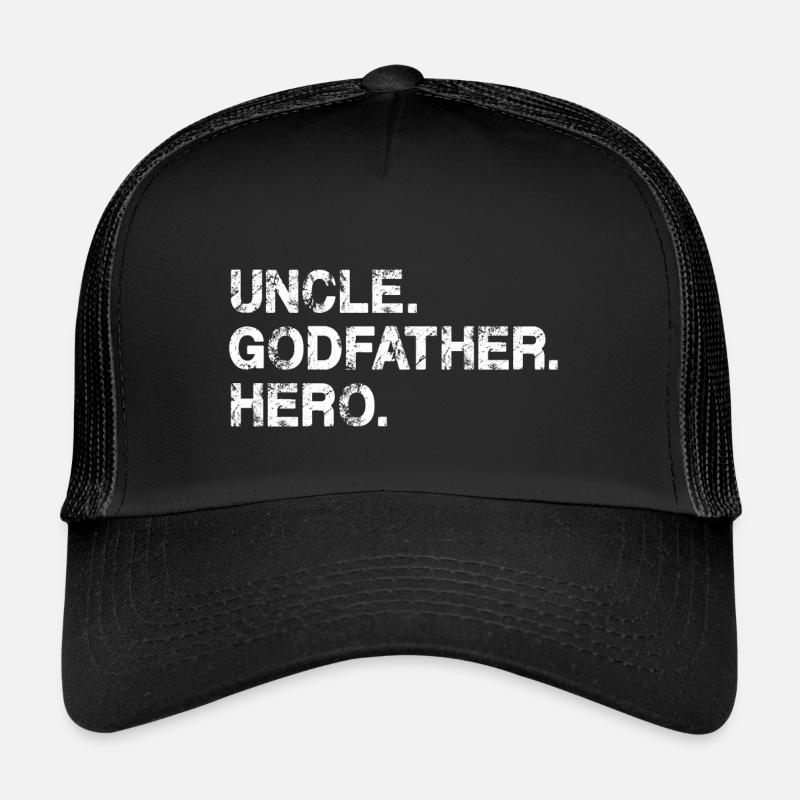 Onkel Pate Geschenk Held Geschenk für Onkel oder Bruder - Trucker Cap - Schwarz/Schwarz