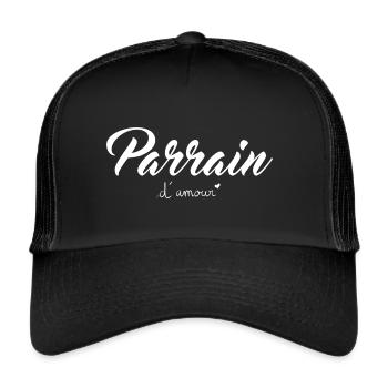 parrain d amour - Casquette trucker  - noir/noir - Devant