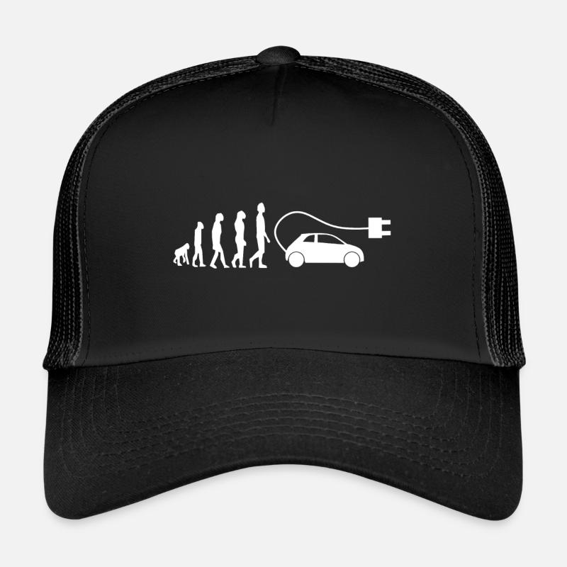 E-Auto Elektroauto Evolution - Trucker Cap - Schwarz/Schwarz