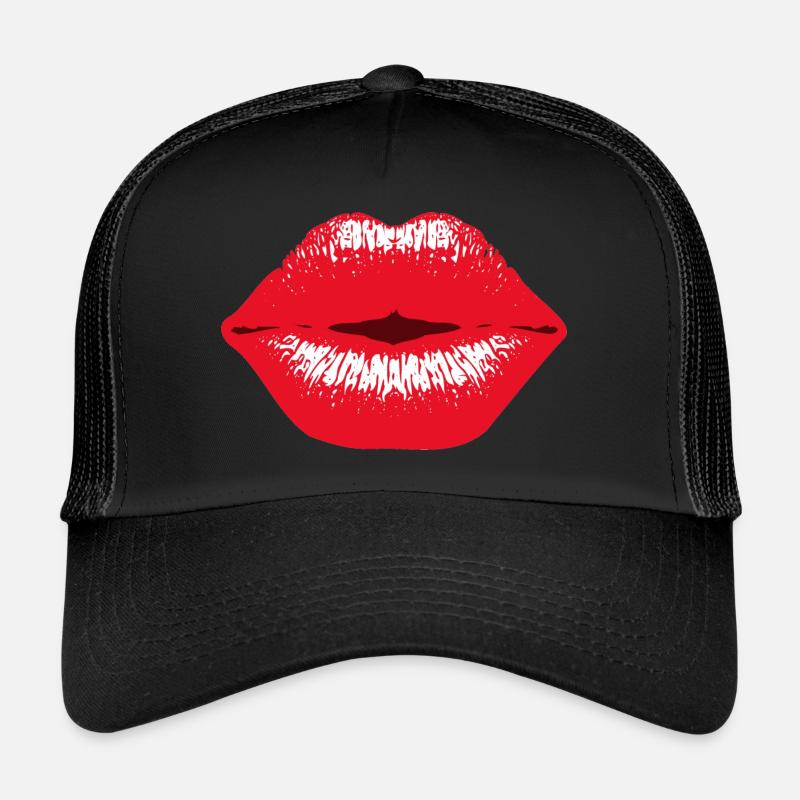 lèvres rouge à lèvres Embrasser déclaration sexy Fun Casquette trucker 