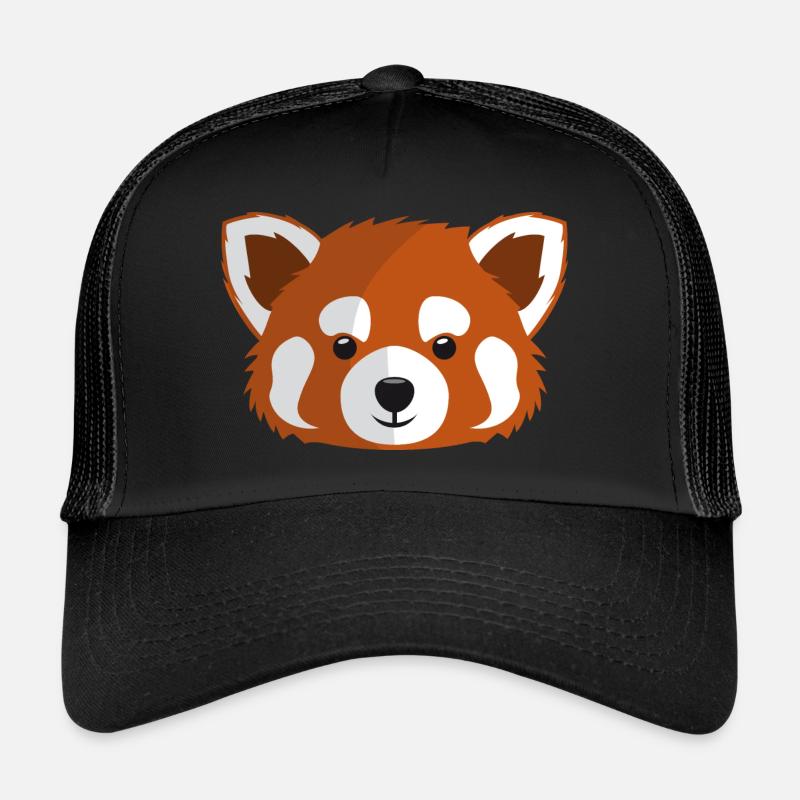 red panda / little panda - Trucker Cap - black/black