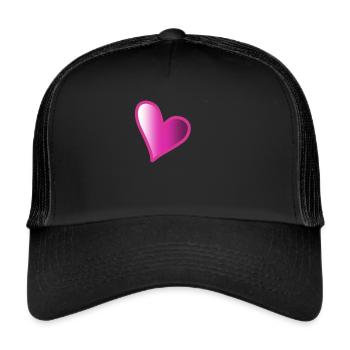 Pink heart - Trucker Cap - black/black - Front