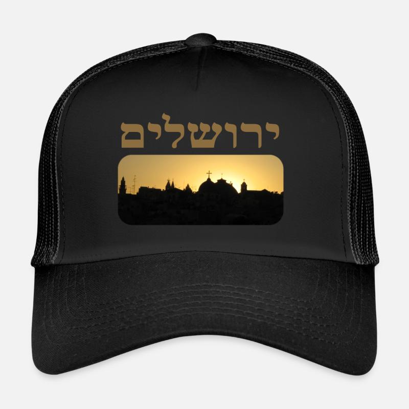 Jérusalem - Casquette trucker  - noir/noir