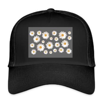 Gänseblümchen - Trucker Cap - Schwarz/Schwarz - Vorne
