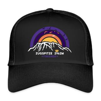 Zugspitze Finisher Garmisch Partenkirchen Wandern - Trucker Cap - Schwarz/Schwarz - Vorne