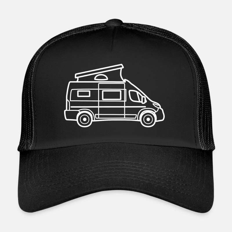 Fourgon / Camping-car avec toit relevable - Blanc Casquette trucker 