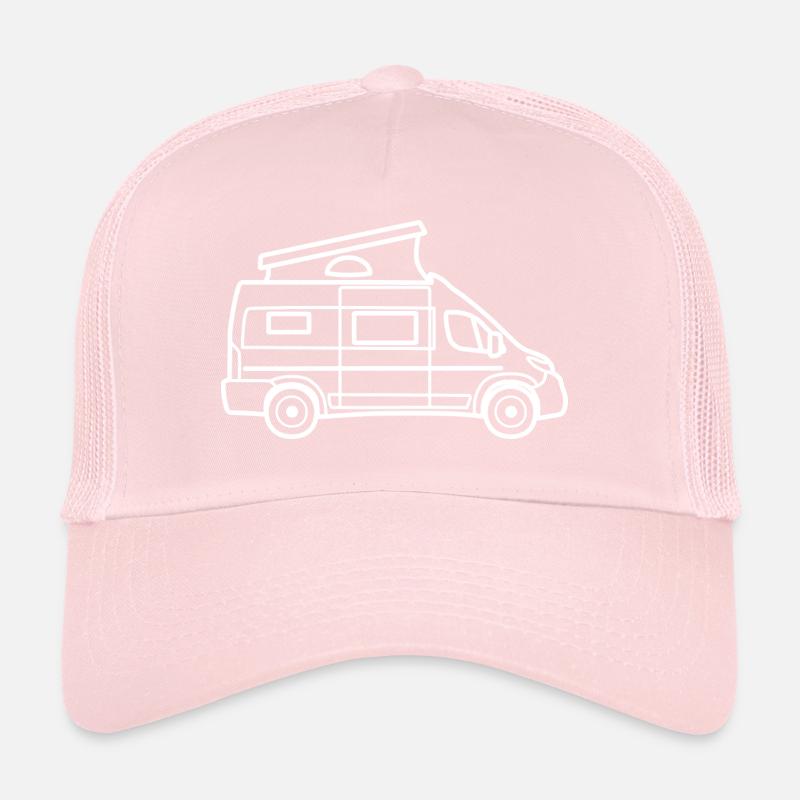 Fourgon / Camping-car avec toit relevable - Blanc Casquette trucker 