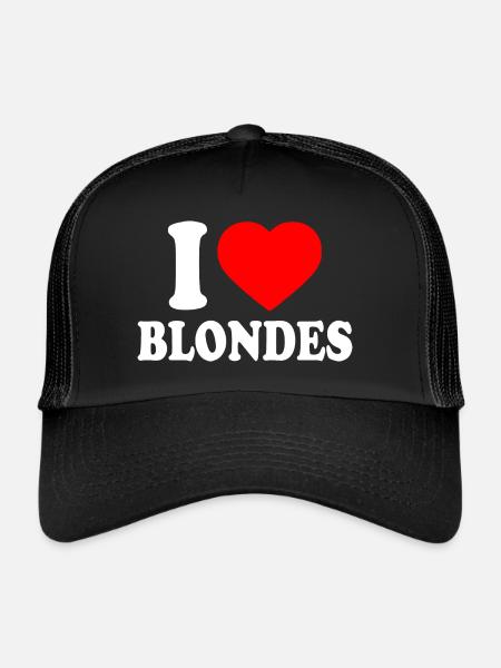 I love blondes - Casquette trucker  - noir/noir - Devant