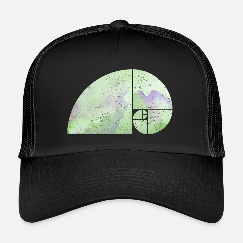 Fibonacci Spiral Elephant - Golden Ratio grungy 3 Trucker Cap