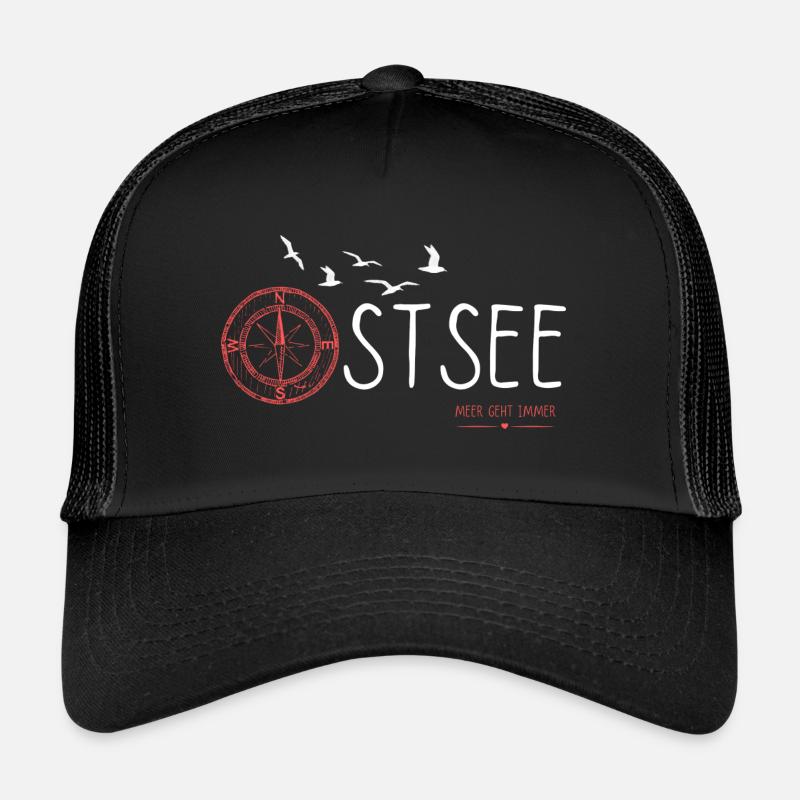 Ostseeküste - Meerliebe - Trucker Cap - Schwarz/Schwarz