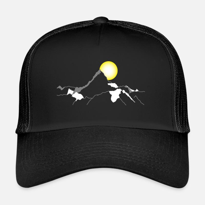 Line Art Mountain Mountains Trucker Cap