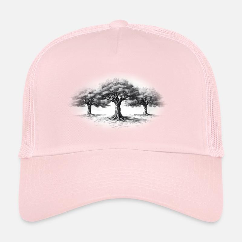 Forêt d’arbres Noir & Blanc Noir & Blanc Casquette trucker 