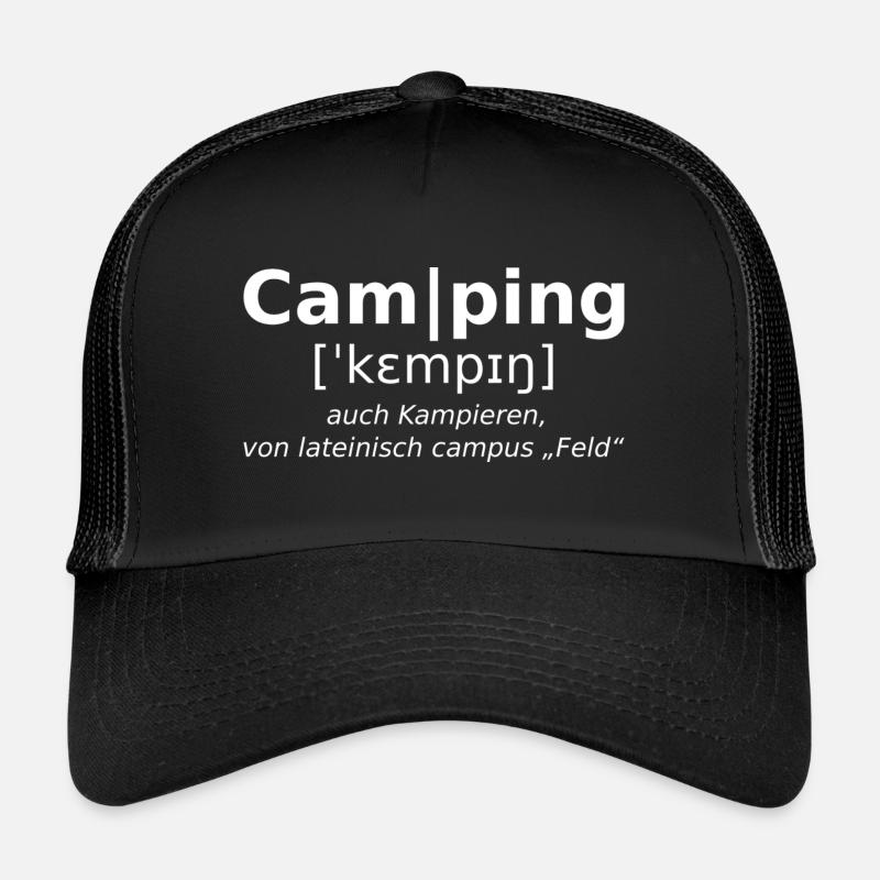 Definition Camping - Eintrag Wörterbuch (weiß) Trucker Cap