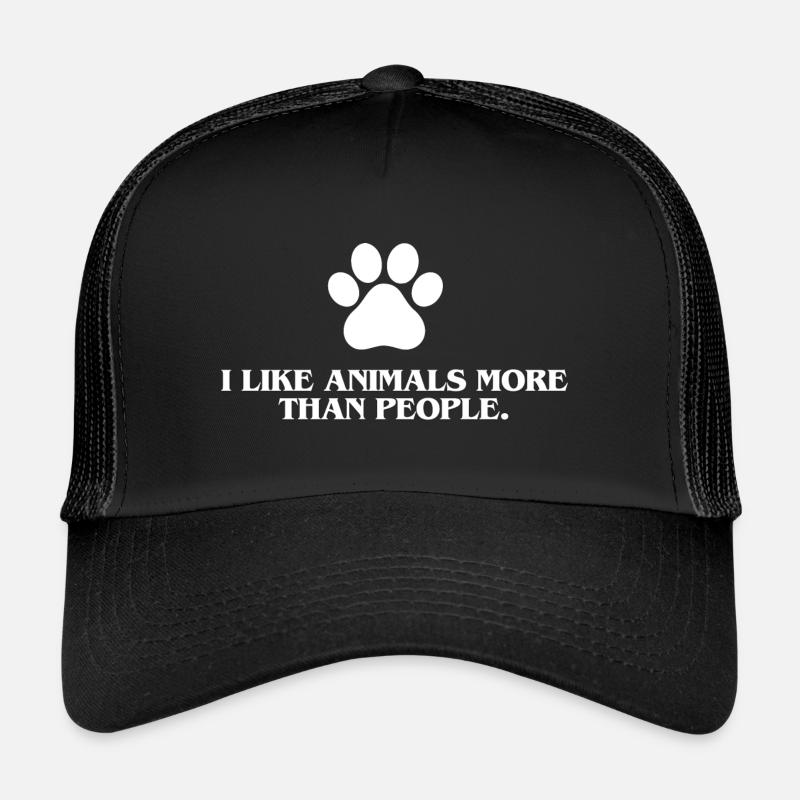 J’aime les animaux plus que les gens Casquette trucker 