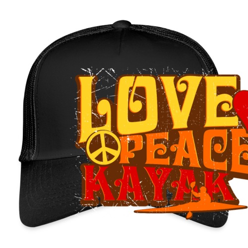 peace love kayak revised and final - Trucker Cap