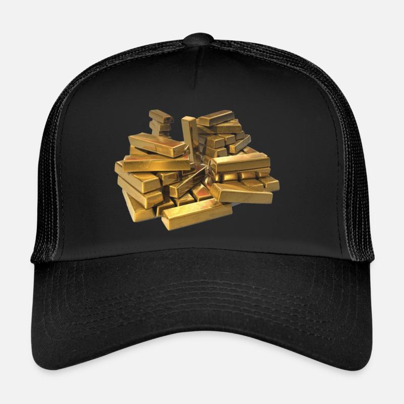 gold bar - Trucker Cap - black/black
