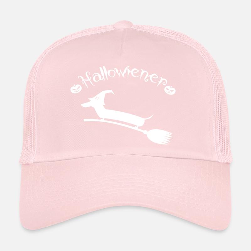 Halloween Hallowiener Dackel mit Hexenbesen Trucker Cap
