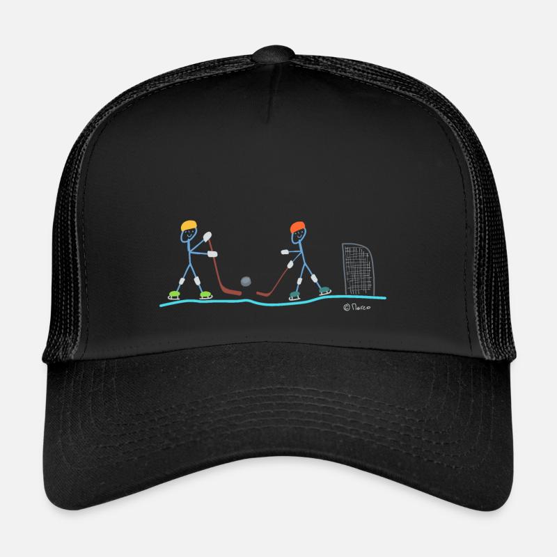 Eishockey Strichmännchen, Schlittschuh Wintersport Trucker Cap