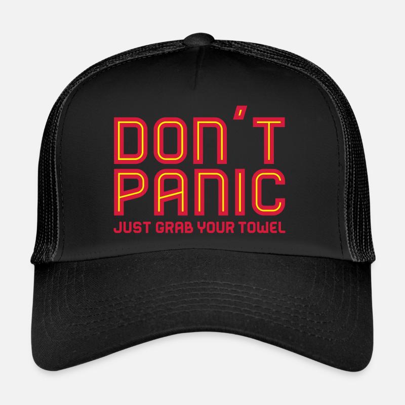 Don't Panic, Just Grab Your Towel 3 - Trucker Cap - Schwarz/Schwarz