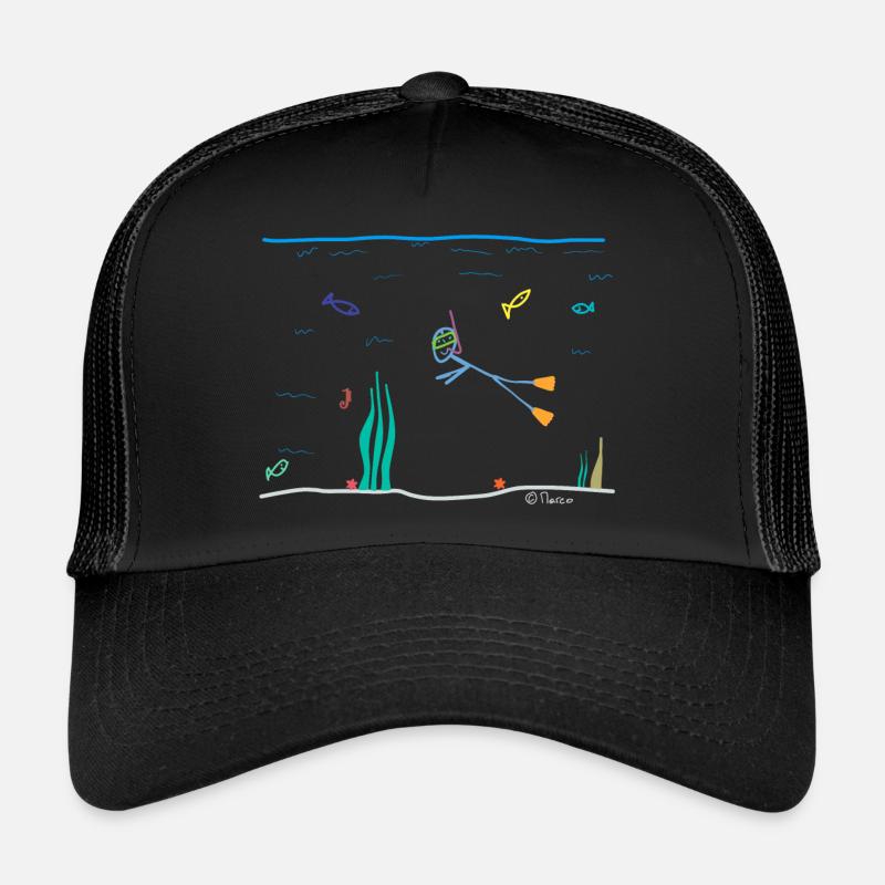 Snorkel Stick Figure, eau de plongée sportive Casquette trucker 