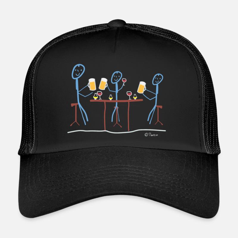 Zusammen trinken Strichmännchen, Wein Bier spass Trucker Cap