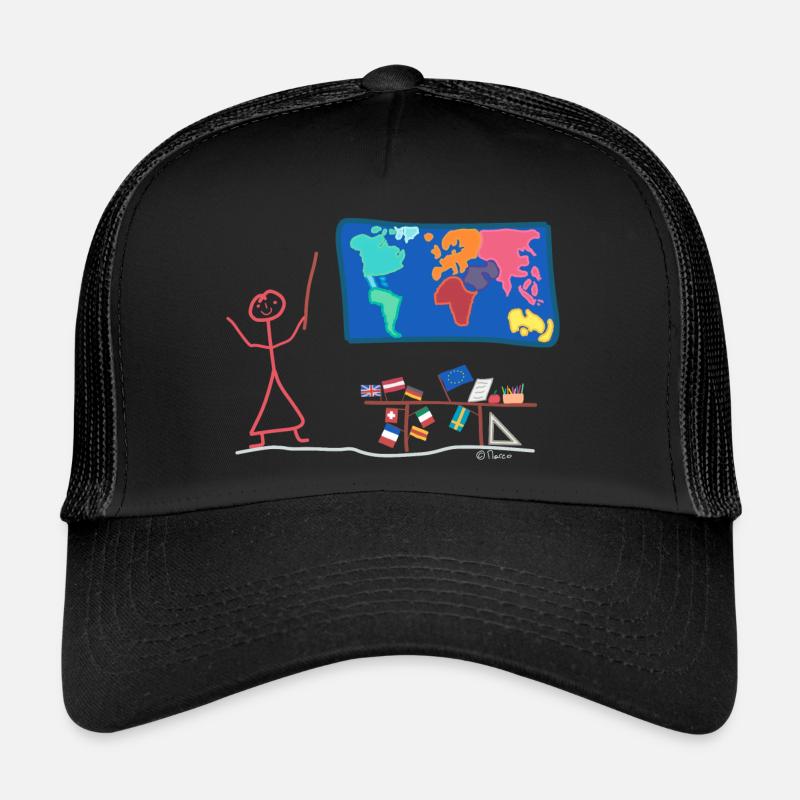 Professeur de géographie stick figure école de géographie Casquette trucker 