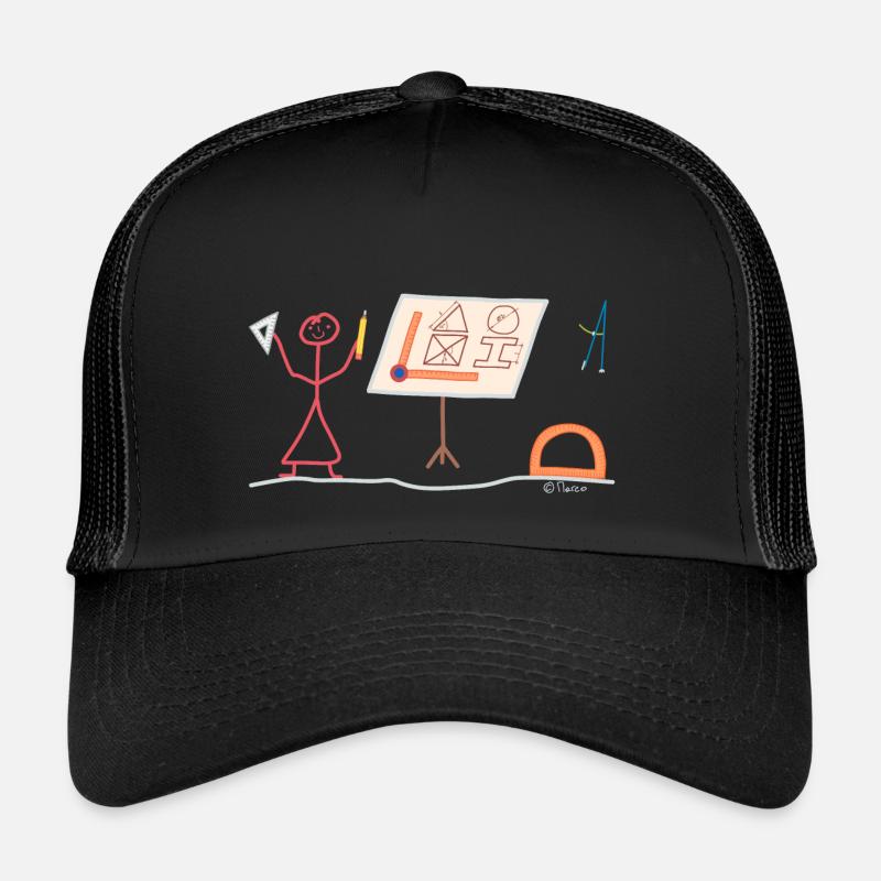 Technischer Zeichner CAD Ingenieur Konstrukteur - Trucker Cap - Schwarz/Schwarz