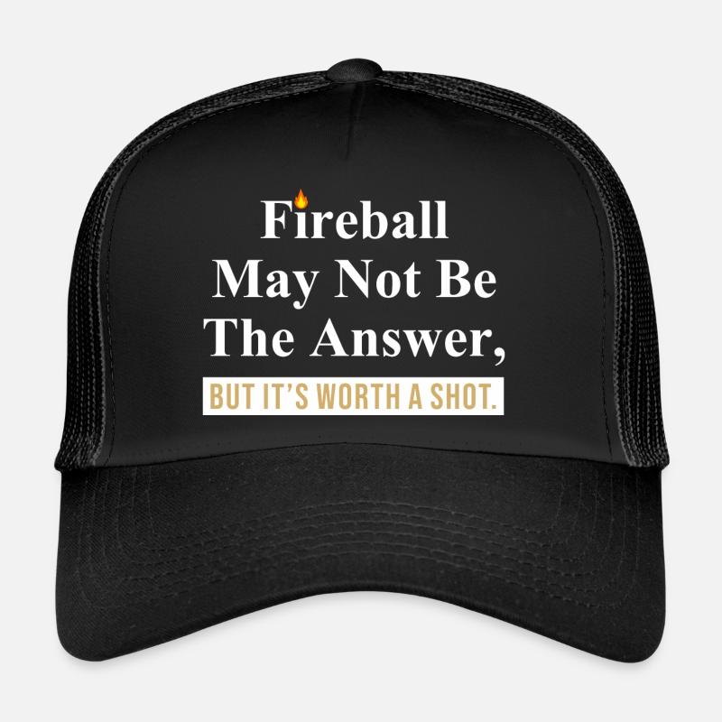Fireball Quote Graphic - Trucker Cap - black/black