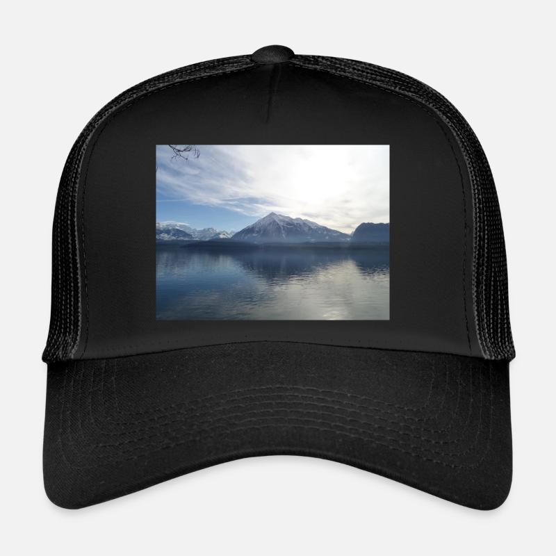 Thunersee mit Niesen - Trucker Cap - Schwarz/Schwarz