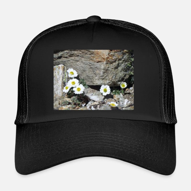 Fleurs alpines - Casquette trucker  - noir/noir