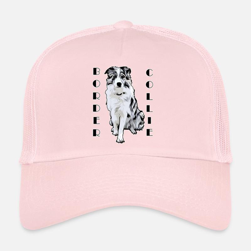 Border Collie Black Merle Comic Texte Casquette trucker 