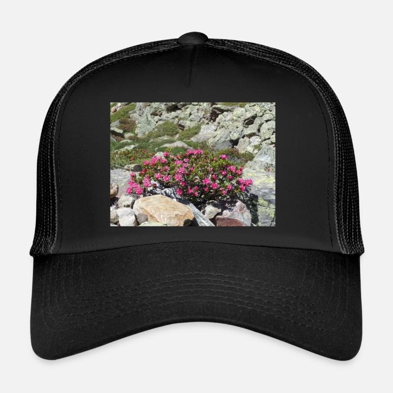 Roses alpines - Casquette trucker  - noir/noir