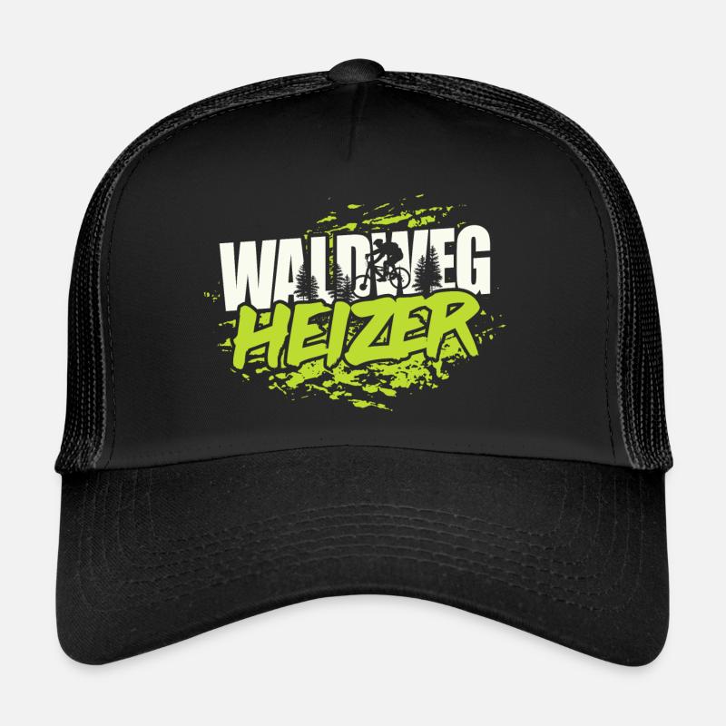 MTB Downhill Mountainbiker - Waldweg Heizer - Trucker Cap - Schwarz/Schwarz
