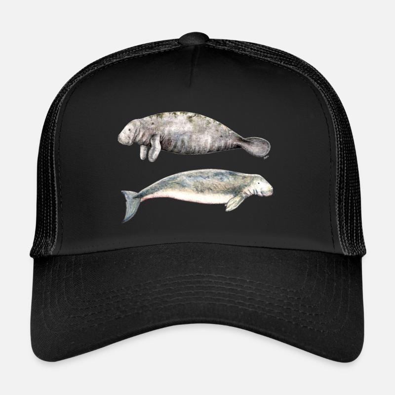 Sea cows: manatee and dugong - Trucker Cap - black/black