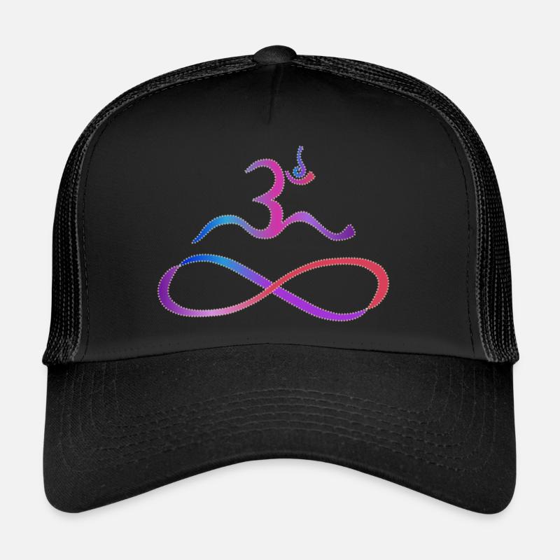 Aum avec contour léger lemniscate - Casquette trucker  - noir/noir
