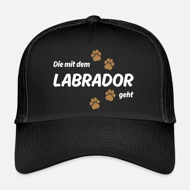 Die mit dem Labrador geht - Hundepfoten - Trucker Cap - Schwarz/Schwarz