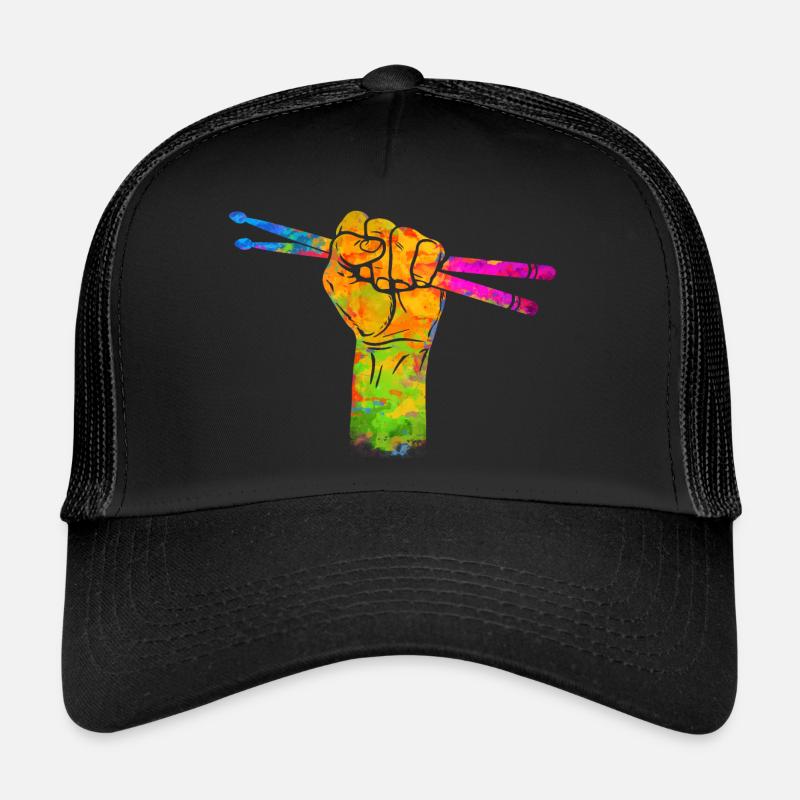Drumsticks Drummer Schlagzeuger - Trucker Cap - Schwarz/Schwarz