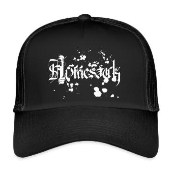 Calligraphy Edition: Homesick (white/spotted) - Trucker Cap - black/black - Front