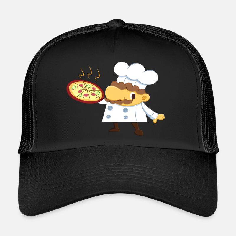 Chef Pizza savoureuse - Casquette trucker - noir/noir