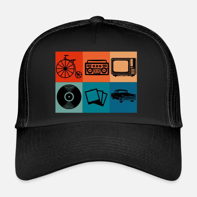Vintage - Trucker Cap - Schwarz/Schwarz