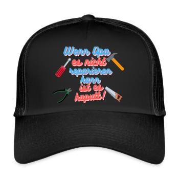 Opa , reparieren - Trucker Cap - Schwarz/Schwarz - Vorne