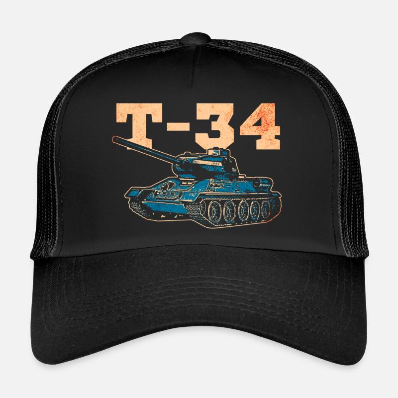 Sowjetischer Panzer T-34 - Trucker Cap - Schwarz/Schwarz