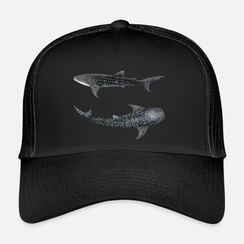 Requin baleine (Rhincodon typus) - Casquette trucker  - noir/noir