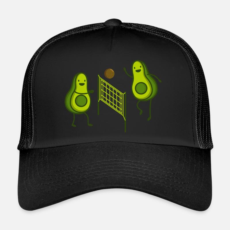 avocado volleyball - Trucker Cap - Schwarz/Schwarz