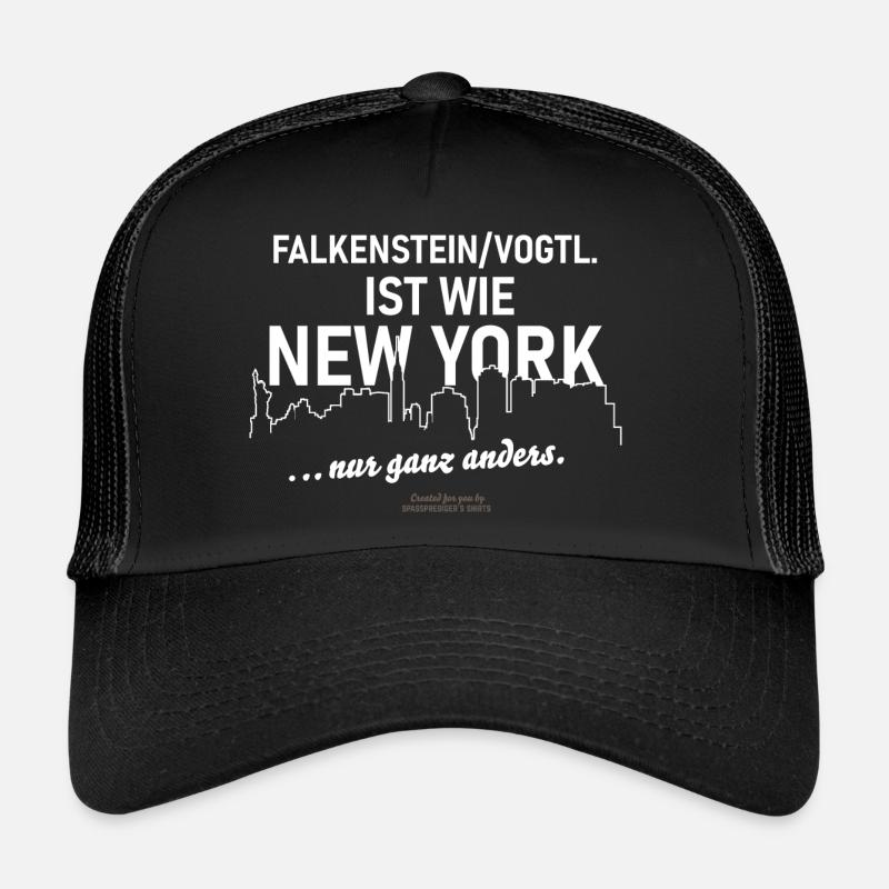 Falkenstein Vogtland - Trucker Cap - Schwarz/Schwarz