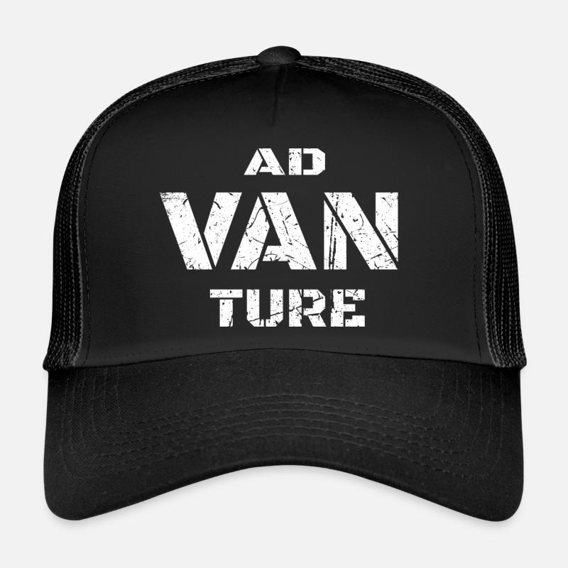Advanture - AD VAN TURE - Adventure - Camper - Casquette trucker  - noir/noir