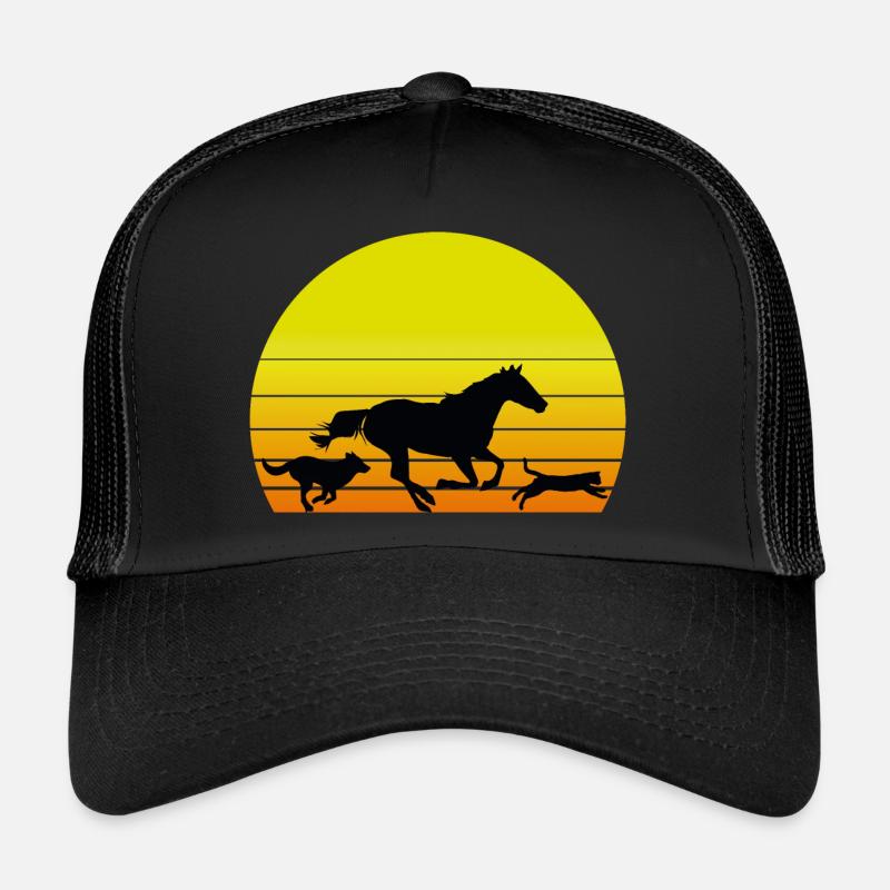 Hund Pferd Katze Sonne Trucker Cap