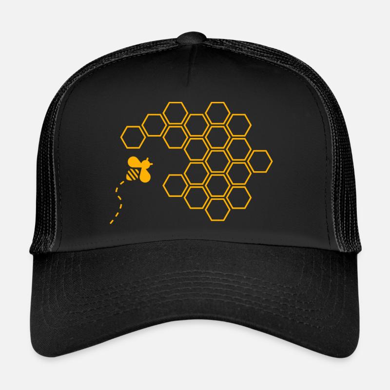 Honigwaben - Trucker Cap - Schwarz/Schwarz