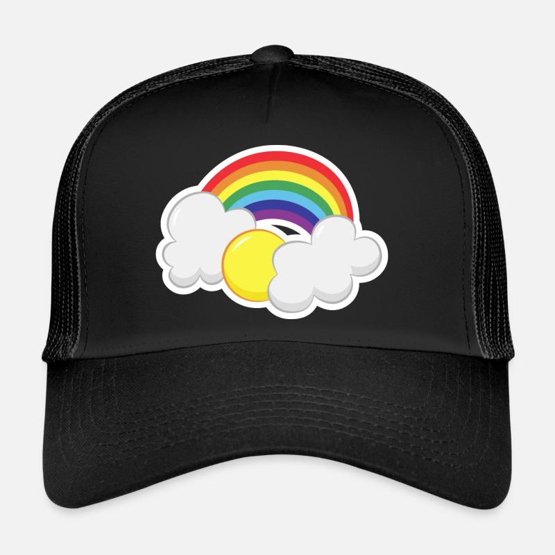 Regenbogen mit einer Sonne und Wolken Trucker Cap