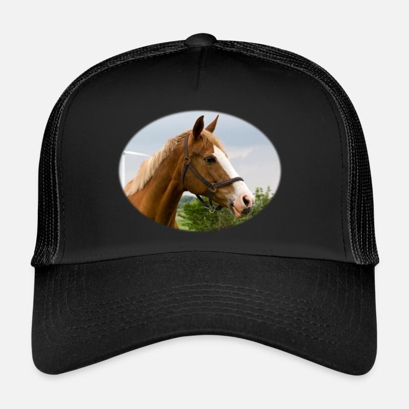 Horse. Pferd. - Trucker Cap - Schwarz/Schwarz